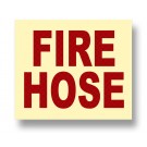 Photoluminescent Red FIRE HOSE Sign with Retroreflective Red Letters