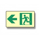 Photoluminescent Directional Left Sign (NYC)