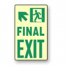 Photoluminescent Final Exit Up Left Sign (NYC)