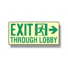 Photoluminescent Exit Through Lobby Right Sign (NYC)