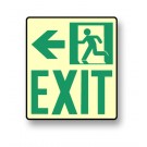 Photoluminescent Wall Mount "Exit" Left Sign (NYC)