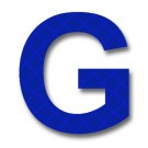Retroreflective 2 inch Letter G - Blue - Package of 10