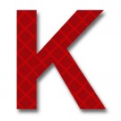 Retroreflective 2 inch Letter K - Red - Package of 10